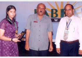 Dr. Sohail Khan Dean GCU presented Gold Medal & Shield to Mishal Aziz. (2005)