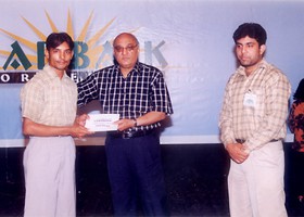 
Amjad Islam Amjad presented Cash scholarship to Zeeshan. (2005)