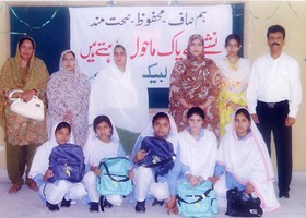 
Nisar Zia Chairman LFW delivered School Bags to students of CD Govt. H/School